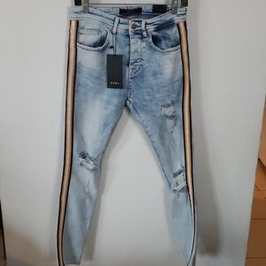 NWT Zara mens crop striped jeans